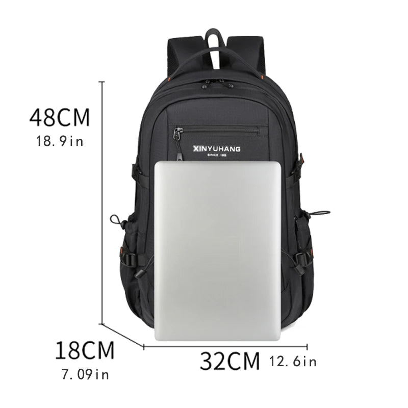 Mochila Unissex Fashion de Grande Capacidade com Compartimento Para Notebook